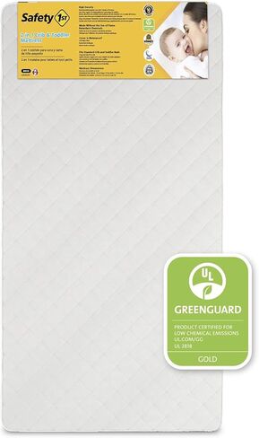 Safety 1st Polypropylene Vinyl Cover Heavenly Dreams Deluxe Dual 2-in-1 Baby Crib and Toddler Mattress, Waterproof and Stain Resistant Cover,Firm, White in Kuwait