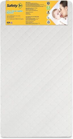 Safety 1st Polypropylene Vinyl Cover Heavenly Dreams Deluxe Dual 2-in-1 Baby Crib and Toddler Mattress, Waterproof and Stain Resistant Cover,Firm, White in Kuwait