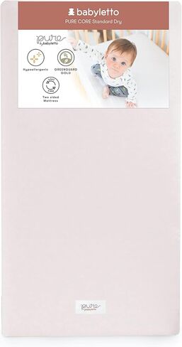 Babyletto Pure Core Crib Mattress, Dry Waterproof Cover, 2-Stage, Greenguard Gold Certified in Saudi Arabia