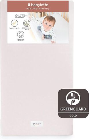 Babyletto Pure Core Crib Mattress, Dry Waterproof Cover, 2-Stage, Greenguard Gold Certified in Saudi Arabia