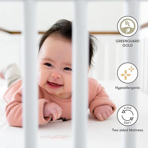 Babyletto Pure Core Crib Mattress, Dry Waterproof Cover, 2-Stage, Greenguard Gold Certified in Saudi Arabia