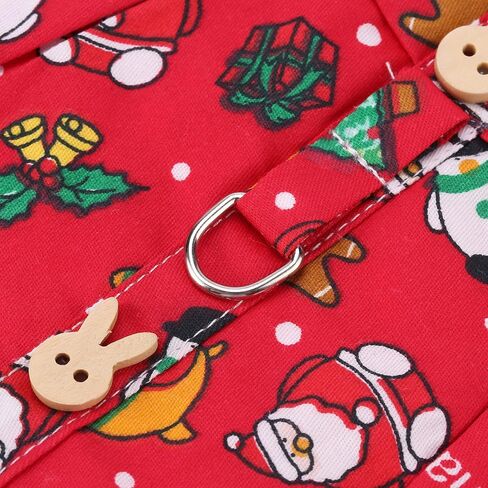 Filhome Adjustable Christmas Rabbit Harness and Leash Set, Small Animal Christmas Costume Bunny Clothes Santa Snowman Pattern Outfit for Ferret Guinea Pig Rabbit Bunny Hamster(Red/M) in Saudi Arabia