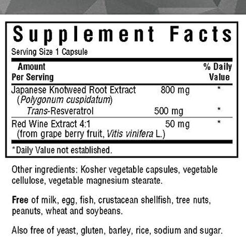 Bluebonnet Nutrition Beautiful Ally Resveratrol 500mg، الأفضل للبشرة، مضاد للأكسدة، مغذيات الجمال، نباتي، نباتي، غير معدّل وراثيًا، خالي من الغلوتين، خالي من الصويا، 30 كبسولة نباتية، 30 وجبة in Saudi Arabia