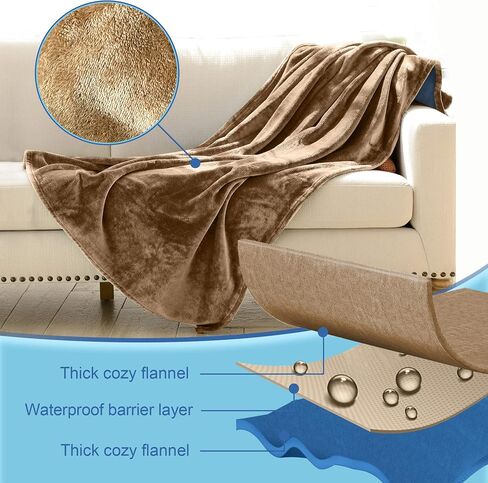 Waterproof Throw Blanket – Leakproof, Spill-Proof Flannel Blanket for Bed, Couch, Kids & Pets Protection, Reversible Water-Proof Design (Moon Grey & Starlit Grey, 40x60") in Saudi Arabia