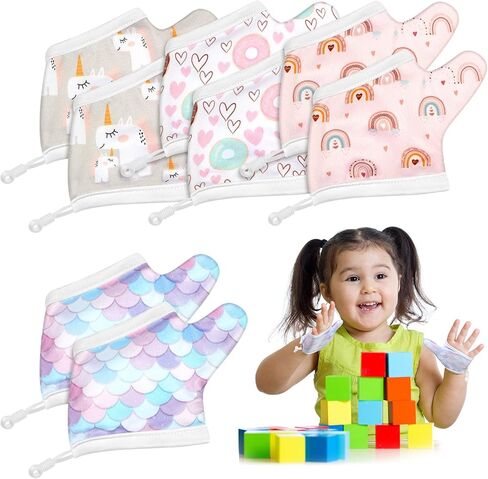 Seematn 4 Pairs Thumb Sucking Stop for Kids Breathable Thumb Suck Guard for Baby Toddler Stop Sucking Fingers Nail Biting Gloves(3-6 Years,Unicorn) in Saudi Arabia