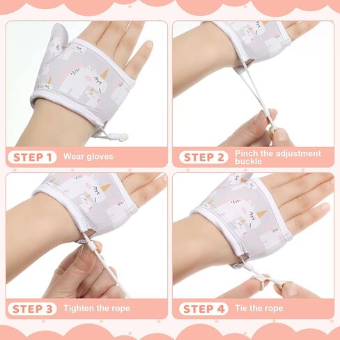 Seematn 4 Pairs Thumb Sucking Stop for Kids Breathable Thumb Suck Guard for Baby Toddler Stop Sucking Fingers Nail Biting Gloves(3-6 Years,Unicorn) in Saudi Arabia