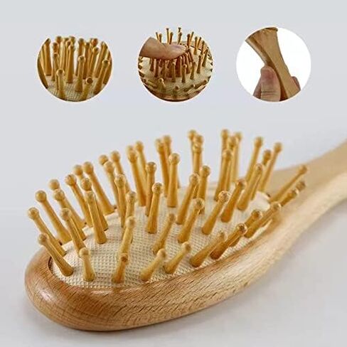 PandaEar Baby Hair Brush and Comb Set for Newborn| Natural Wooden Hairbrush with Soft Goat Bristles, Pear Wood Comb and Wooden Massage Brush for Infant, Toddler, Kids in Saudi Arabia