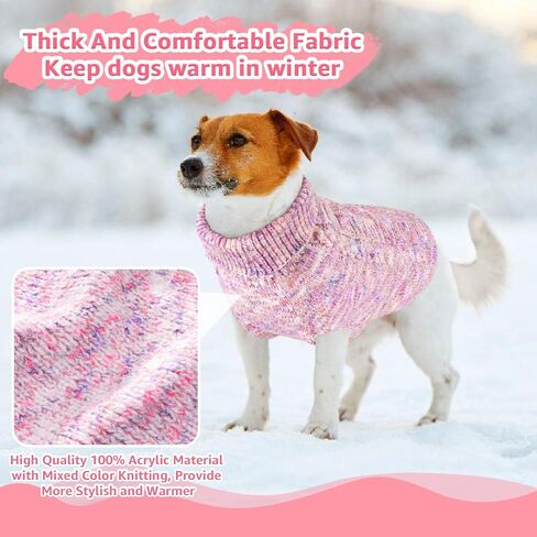 سترة Lukovee للكلاب الصغيرة - سترة للكلاب بياقة مدورة مع فتحة للمقود، بلوفر دافئ منسوج بكابل للشتاء والخريف ملابس للكلاب الصغيرة للكلاب الصغيرة والمتوسطة والبنات (أزرق، XS) in Kuwait