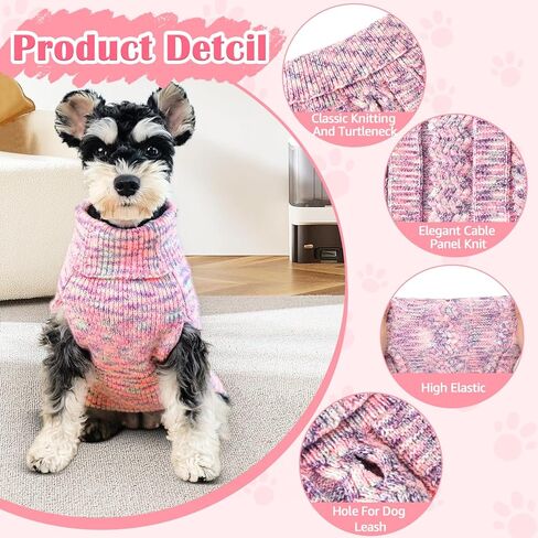 سترة Lukovee للكلاب الصغيرة - سترة للكلاب بياقة مدورة مع فتحة للمقود، بلوفر دافئ منسوج بكابل للشتاء والخريف ملابس للكلاب الصغيرة للكلاب الصغيرة والمتوسطة والبنات (أزرق، XS) in Kuwait