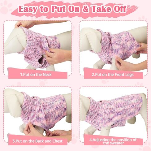 سترة Lukovee للكلاب الصغيرة - سترة للكلاب بياقة مدورة مع فتحة للمقود، بلوفر دافئ منسوج بكابل للشتاء والخريف ملابس للكلاب الصغيرة للكلاب الصغيرة والمتوسطة والبنات (أزرق، XS) in Kuwait