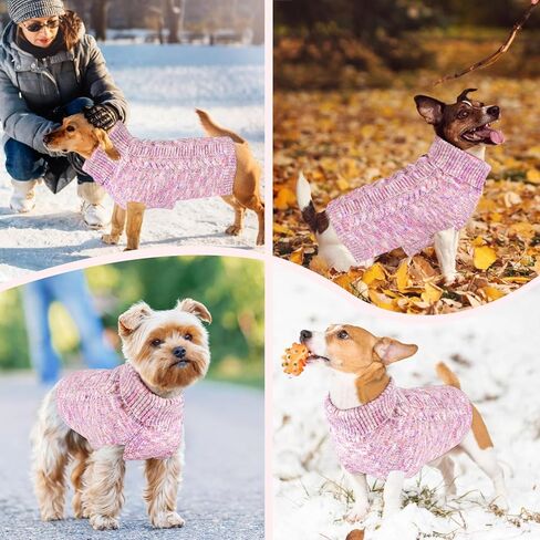 سترة Lukovee للكلاب الصغيرة - سترة للكلاب بياقة مدورة مع فتحة للمقود، بلوفر دافئ منسوج بكابل للشتاء والخريف ملابس للكلاب الصغيرة للكلاب الصغيرة والمتوسطة والبنات (أزرق، XS) in Kuwait