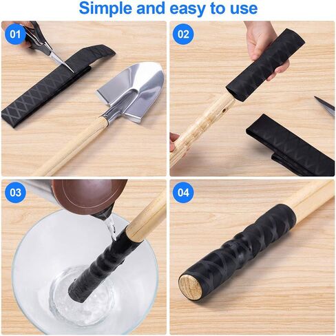 غلاف قضيب الانكماش الحراري لقضبان الصيد، أنبوب لف الأكمام المنكمش بالحرارة مع عدم الانزلاق مقاوم للماء لمقبض بناء الصيد، مقبض كرة الريشة مقبض مجرفة 4 مقاسات قطر 25 مم 30 مم 35 مم 40 مم in Kuwait