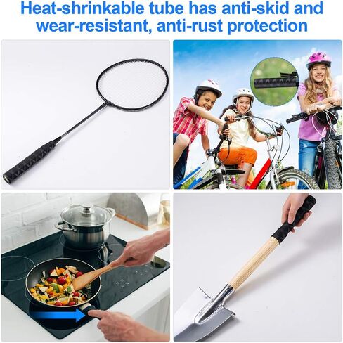 غلاف قضيب الانكماش الحراري لقضبان الصيد، أنبوب لف الأكمام المنكمش بالحرارة مع عدم الانزلاق مقاوم للماء لمقبض بناء الصيد، مقبض كرة الريشة مقبض مجرفة 4 مقاسات قطر 25 مم 30 مم 35 مم 40 مم in Kuwait