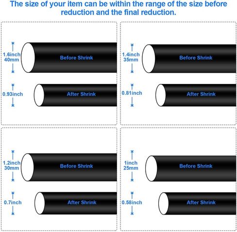غلاف قضيب الانكماش الحراري لقضبان الصيد، أنبوب لف الأكمام المنكمش بالحرارة مع عدم الانزلاق مقاوم للماء لمقبض بناء الصيد، مقبض كرة الريشة مقبض مجرفة 4 مقاسات قطر 25 مم 30 مم 35 مم 40 مم in Kuwait