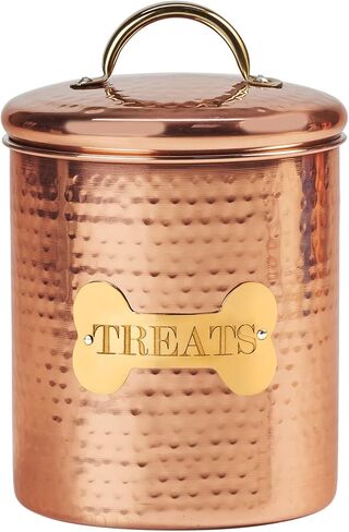 Amici Pet King Charles Medium Amici Home Dog Treats Canister-38, Medium/38 oz, Copper in Kuwait
