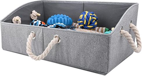 صندوق ألعاب الكلاب من MYFAMIREA، سلة تخزين ألعاب كبيرة للكلاب قابلة للطي، سلة تنظيم الصدر مثالية لألعاب الحيوانات الأليفة والملابس والبطانيات والمقاود والطعام in Kuwait