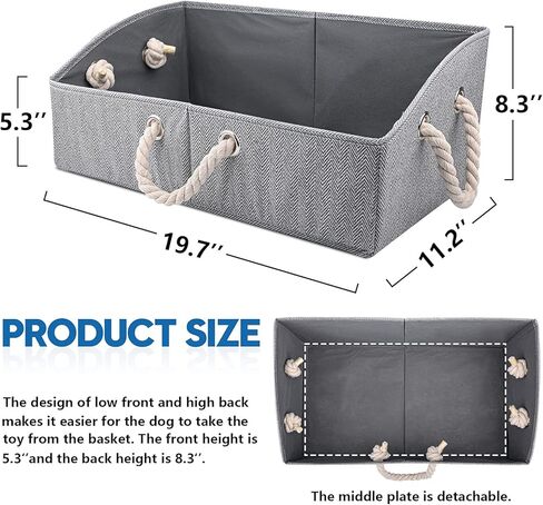 صندوق ألعاب الكلاب من MYFAMIREA، سلة تخزين ألعاب كبيرة للكلاب قابلة للطي، سلة تنظيم الصدر مثالية لألعاب الحيوانات الأليفة والملابس والبطانيات والمقاود والطعام in Kuwait