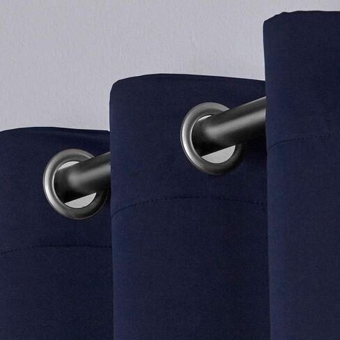 Exclusive Home Sateen Twill Woven Room Darkening Blackout Grommet Top Curtain Panel Pair, 52"x96", Blush in Kuwait