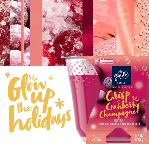 وعاء شمعة Glade، معطر جو، الصنوبر المتلألئ والأرز، 3.4 أونصة، عدد 2 in Saudi Arabia