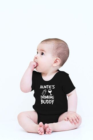 CBTwear Auntie's Drinking Buddy - عمتي هي الأفضل - بدلة أطفال لطيفة من قطعة واحدة in Kuwait