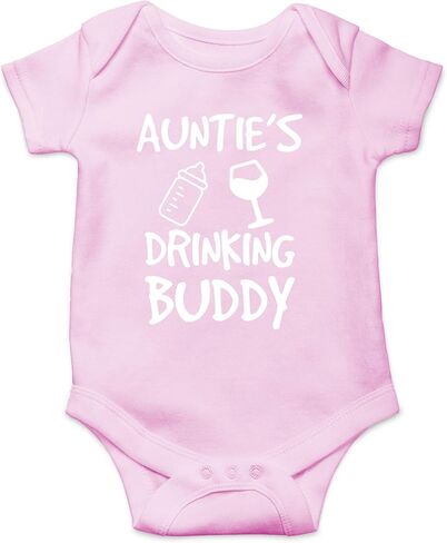 CBTwear Auntie's Drinking Buddy - عمتي هي الأفضل - بدلة أطفال لطيفة من قطعة واحدة in Kuwait