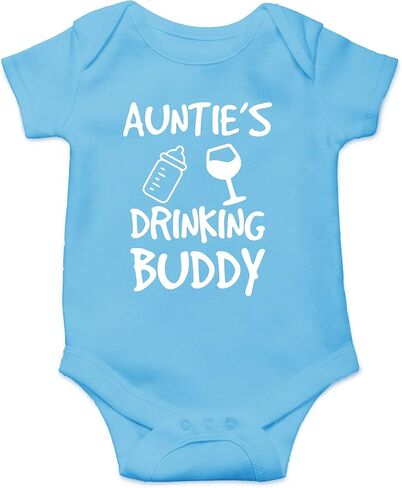 CBTwear Auntie's Drinking Buddy - عمتي هي الأفضل - بدلة أطفال لطيفة من قطعة واحدة in Kuwait