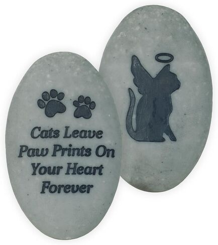 AngelStar Rainbow Bridge Pet Stone - القطط تترك مطبوعات مخالب على قلبك إلى الأبد، رمادي غامق in Saudi Arabia