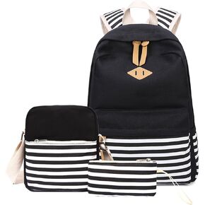 abshoo Causal Canvas Stripe Backpack Cute Teen Backpacks For Girls School Bag