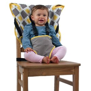 The Original Easy Seat Portable Safety Harness Chair Accessory (Black) - Quick, Easy Cloth Portable High Chair for Travel, Fits in Your Hand Bag as a Convenient Baby Travel Accessory