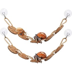 Neeenn 2 Pack Hermit Crab Climbing Toys, Hermit Crab Supplies, Reptile Vines Toys, Reptile Tank Terrarium Aquarium Accessories, Habitat Decor for Lizards Geckos Snakes Hermit Crab in Kuwait