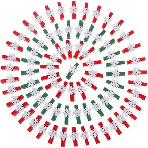 100 قطعة مشابك خشبية ندفة الثلج، مشابك صغيرة خشبية طبيعية للصور الوثاق دبوس الغسيل in Kuwait