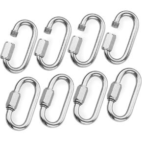 STARVAST M7 Quick Link Oval Carabiner 8pcs 7mm Quick Links Chain Connector Locking Carabiner Clip for Outdoor (Shade Sails) and Indoor Equipment (Chandelier) in Kuwait
