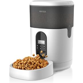 Anysea Automatic Cat Food Dispenser: 4L Automatic Dog Feeder with LCD Display, Meal/Portion Control Auto Pet Feeder with Freshness Preservation Voice Recorder for Cats and Small Medium Dogs in Kuwait