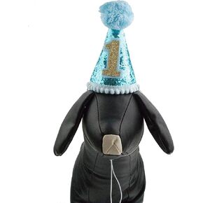 PET SHOW 1pc/Pack Blue Small Dog Birthday Party Hat for Boys Pets 1-Year-Old Cat Kitten Headband Grooming Accessories Costumes