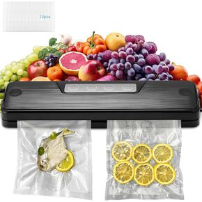Vaccum Sealer Food Savers Vacuum Sealer Machines, Dry/Moist Food Modes Vacuum Food Sealer with Cutting Design, Air Sealer Machine with 10 Vacuum Seal Bags in Saudi Arabia