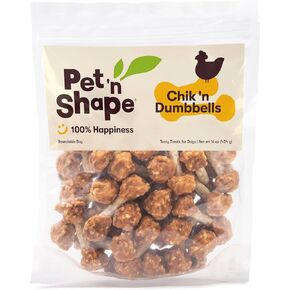 Pet 'n Shape Chik 'n Rice Dumbbells, Chicken Rawhide Dog Treats, 16 oz in Saudi Arabia