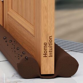 Home Intuition 36 inch Twin Door Draft Stopper for Bottom of Doors Weather Stripping, Black, 1 Pack