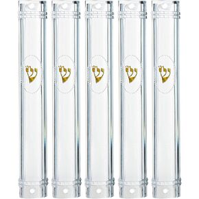 MEZUZAH CASE Holder (shidell) בית מזוזה plastic Semiround silver shin Waterproof Rubber Cork lot of 5 (Black And Silver Lines, 12)