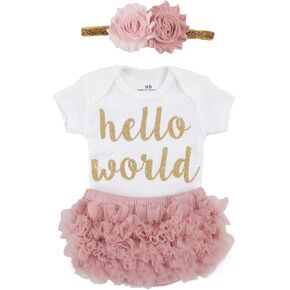 طقم ملابس داخلية لحديثي الولادة من LilPinkGoose مكون من 3 قطع من Dusty Rose للفتيات الصغيرات اللاتي يأتين إلى المنزل in Kuwait