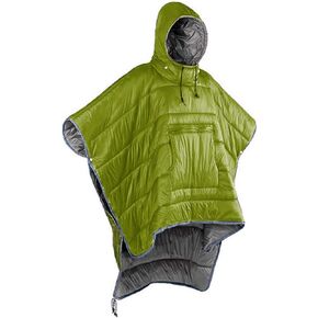 Winter Poncho Coat Outdoor Camping Warmth Small Quilt Blanket Water-resisitant Sleeping Bag Cloak Cape with Hat for Adult