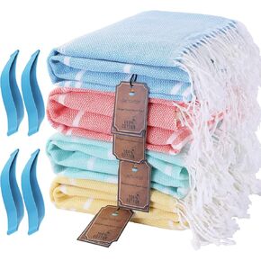 2 Packs Turkish Beach Pool Towels Sandproof Thin Lightweight Fast Drying Compact XL Large Big Wide Long Lounge Chair Cover Sandless Camping Blanket Gear Stuff Necessities Toallas de Playa Women Gifts in Kuwait