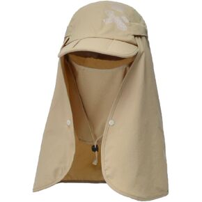 Dawfold Fishing Hat Sun Cap for Men Women, UPF 50+ Sun Protection Hat Foldable Cap with Mesh Face Neck Flap Windproof Strap