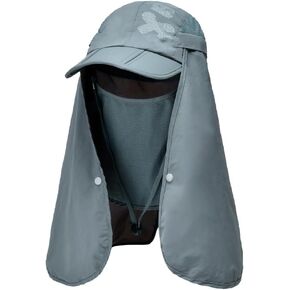 Dawfold Fishing Hat Sun Cap for Men Women, UPF 50+ Sun Protection Hat Foldable Cap with Mesh Face Neck Flap Windproof Strap in Saudi Arabia
