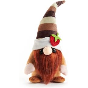 Hug Feel The Love - Choco Berry Gnome - Berry, Plush Gnome Decor, Swedish Gnome Ornament Tomte, Pocket Pal Gnomie Gift Figurine, 9 Inch Plush Doll