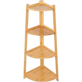 رف زاوية من 4 طبقات من JTdiffer، حامل نبات الخيزران الصناعي، رف سلم صغير لخزانة الكتب للمكتب المنزلي in Kuwait