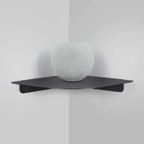 8" Floating Corner Shelf, Metal Corner Shelf Wall Mount for Wall Storage, for Smart Home, Speakers, Internet Router, Security Camera - for Bathroom, Kitchen, Bedroom, and Living Room (Black) in Saudi Arabia
