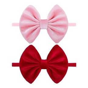 Velvet Baby Bows Headbands Solid Elastic Baby Girl Hair Bows Handmade Newborn Hair Band Bows Infant Toddlers Kids Hair Accessories 3 Pcs Beige Khaki Black in Saudi Arabia