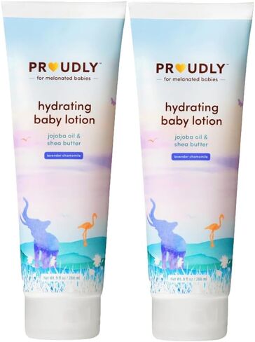 لوشن مرطب للأطفال للبشرة الحساسة - لوشن جسم الأطفال والرضع للبشرة الجافة - كريم مرطب للأكزيما مع زيت الجوجوبا وزبدة الشيا - خفيف الوزن وغير دهني، 18 أونصة، عبوة من قطعتين in Kuwait
