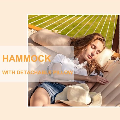 أرجوحة Lazy Daze Hammocks بطول 12 قدمًا من القماش المبطن المزدوج مع قضبان موزعة ووسادة قابلة للفصل، أرجوحة لشخصين للفناء الخارجي بجانب حمام السباحة، سعة وزن 450 رطل، شيفرون أزرق in Kuwait