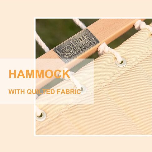 أرجوحة Lazy Daze Hammocks بطول 12 قدمًا من القماش المبطن المزدوج مع قضبان موزعة ووسادة قابلة للفصل، أرجوحة لشخصين للفناء الخارجي بجانب حمام السباحة، سعة وزن 450 رطل، شيفرون أزرق in Kuwait